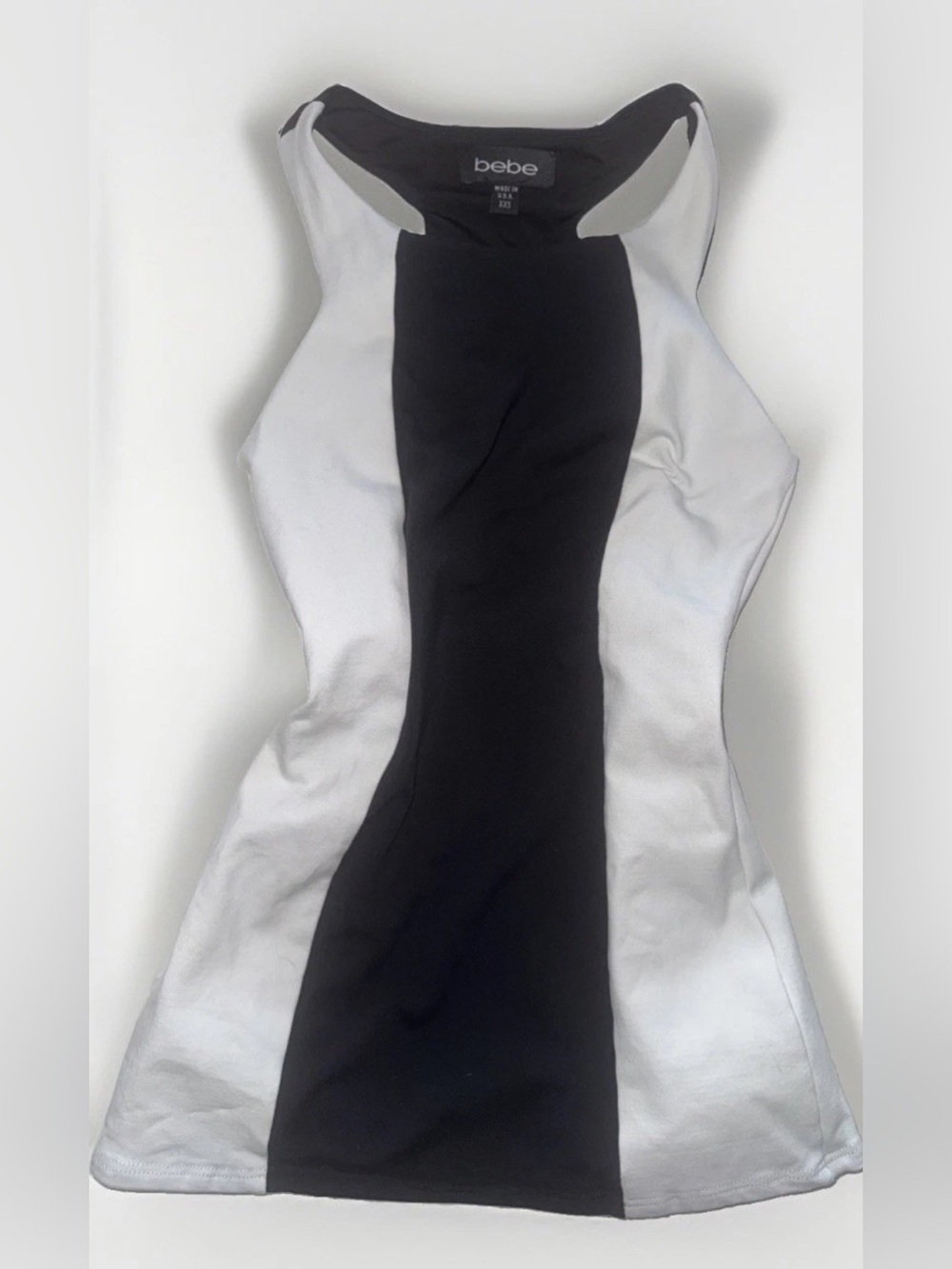 bebe Black and White Panel Tank Top - Picture 3 of 5